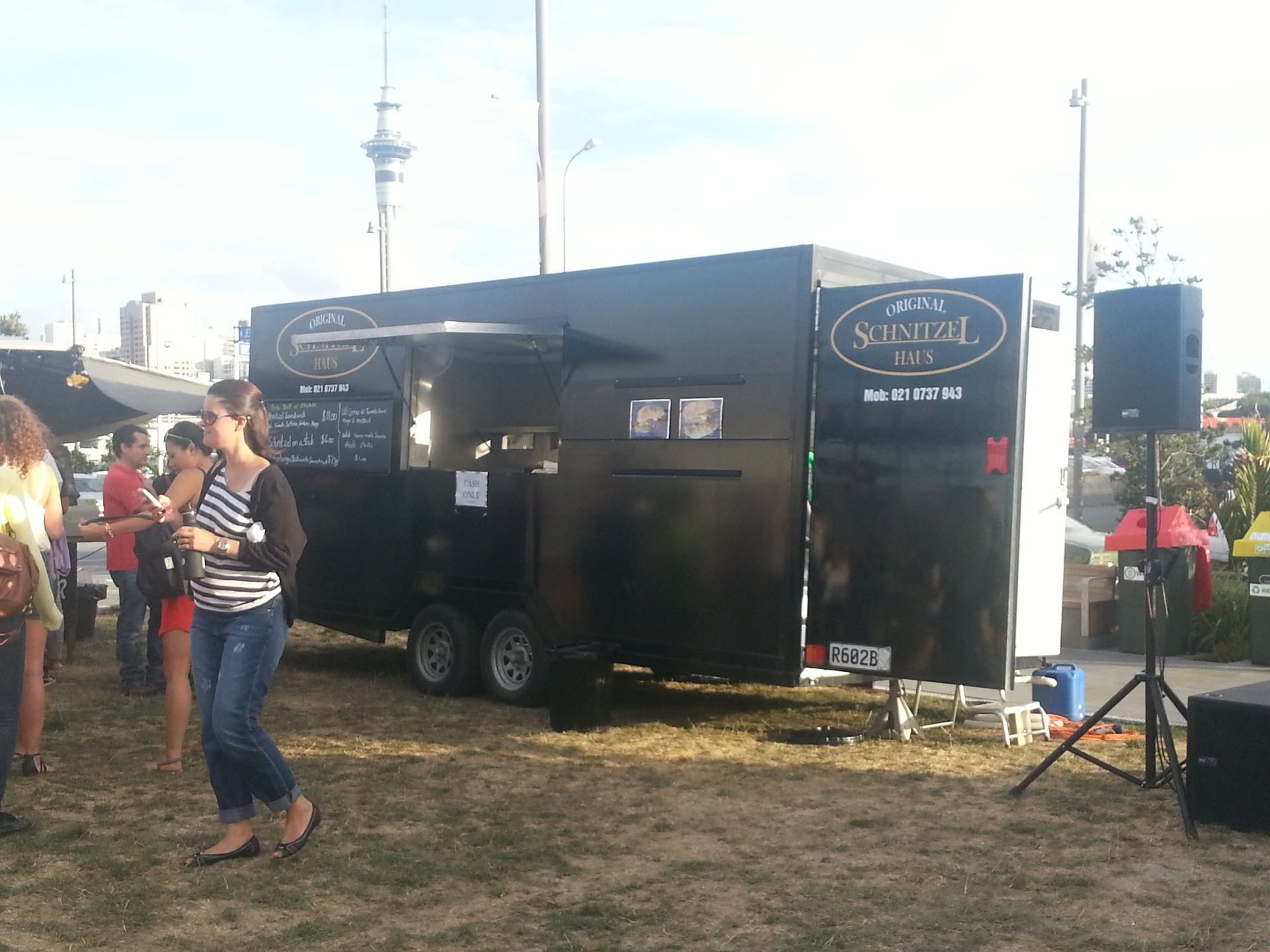 Black Schnitzel Haus food trailer at an Auckland event