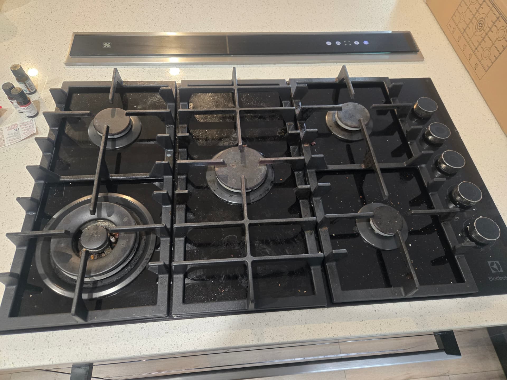 Old Electrolux gas hob before replacement in an Auckland kitchen