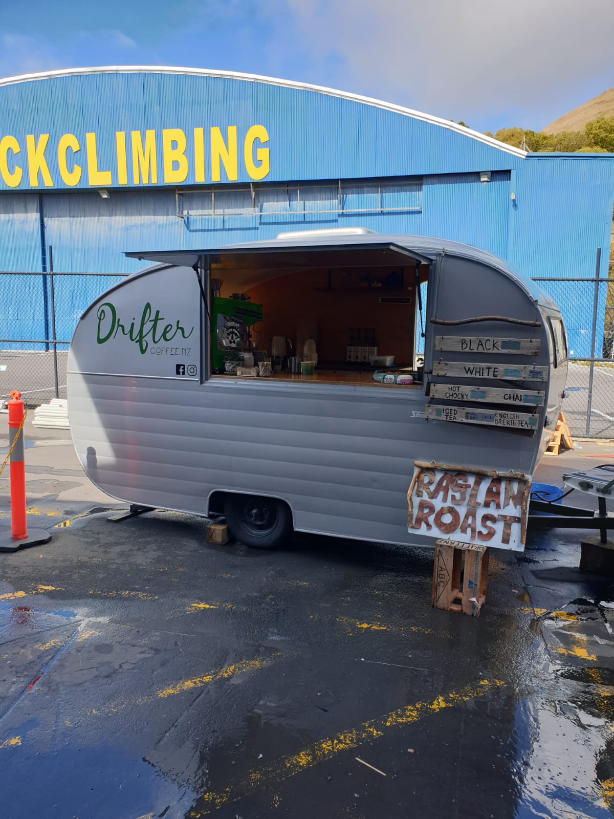 Drifter Coffee cart with LPG-powered espresso machine